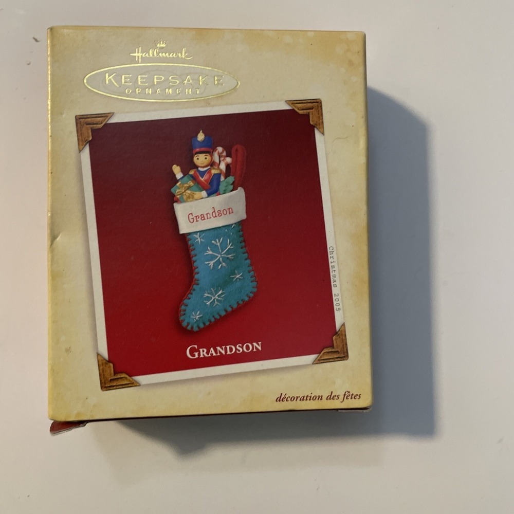 Hallmark Keepsake Ornament Grandson Christmas Soldier Stocking 2005